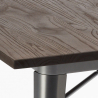 set cucina industriale tavolo 80x80cm 4 sedie Lix legno metallo hustle wood 