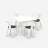 set tavolo industriale bianco 80x80cm 4 sedie Lix legno century wood white Caratteristiche