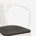set tavolo nero 80x80cm 4 sedie stile industriale century wood black 