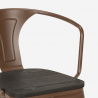 set cucina industriale tavolo 80x80cm 4 sedie legno metallo century wood 