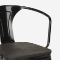 set tavolo nero 80x80cm 4 sedie stile industriale century wood black 