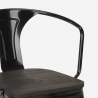 set tavolo nero 80x80cm 4 sedie stile industriale century wood black 