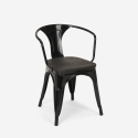 set tavolo nero 80x80cm 4 sedie stile industriale century wood black 