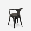 set tavolo nero 80x80cm 4 sedie stile industriale century wood black 