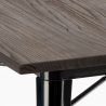 set industriale tavolo legno 80x80cm 4 sedie Lix metallo hustle black top light Misure