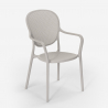 Set tavolo rotondo beige 80cm 2 sedie design moderno esterno Valet 