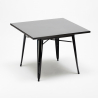 set tavolo cucina metallo nero 80x80cm 4 sedie Lix century black top light Caratteristiche