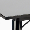 set tavolo cucina metallo nero 80x80cm 4 sedie Lix century black top light Misure