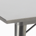 set tavolo industriale 80x80cm 4 sedie Lix legno metallo century top light Misure
