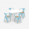 set 4 sedie Lix tavolo cucina bianco 80x80cm century white top light Catalogo
