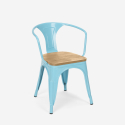 set tavolo industriale 80x80cm 4 sedie Lix legno metallo century top light Costo