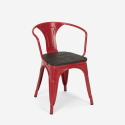 set 4 sedie Lix legno tavolo 120x60cm industriale sala pranzo caster wood 