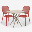 Set 2 sedie tavolo quadrato 70x70cm beige interno esterno design Lavett Scelta