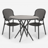 Set 2 sedie tavolo rotondo nero 80cm interno esterno Valet Dark Scelta