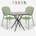 Set tavolo quadrato 70x70cm nero 2 sedie interno esterno Lavett Dark Catalogo
