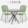 Set tavolo quadrato 70x70cm nero 2 sedie interno esterno Lavett Dark Catalogo