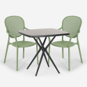 Set tavolo quadrato 70x70cm nero 2 sedie interno esterno Lavett Dark Costo
