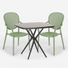Set tavolo quadrato 70x70cm nero 2 sedie interno esterno Lavett Dark Costo