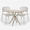 Set tavolo rotondo 80cm beige 2 sedie design moderno Gianum Scelta