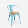 set 4 sedie legno tavolo industriale 120x60cm caster top light Prezzo