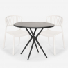 Set 2 sedie design moderno tavolo rotondo nero 80cm Gianum Dark Modello