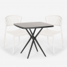 Set 2 sedie tavolo quadrato 70x70cm nero design esterno Magus Dark Modello