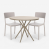 Set 2 sedie polipropilene tavolo rotondo 80cm beige design Aminos Offerta