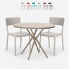 Set 2 sedie polipropilene tavolo rotondo 80cm beige design Aminos Promozione