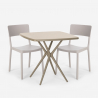 Set 2 sedie tavolo quadrato beige 70x70cm polipropilene design Regas Modello