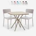Set 2 sedie tavolo quadrato beige 70x70cm polipropilene design Regas Stock