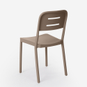 Set 2 sedie polipropilene design tavolo rotondo 80cm beige Ipsum 