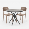 Set tavolo rotondo nero 80cm 2 sedie design moderno Ipsum Dark Modello