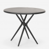 Set tavolo rotondo nero 80cm 2 sedie design moderno Ipsum Dark 