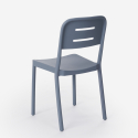 Set 2 sedie design moderno tavolo quadrato 70x70cm nero Larum Dark 