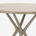 Set 2 sedie polipropilene design tavolo 80cm rotondo beige Kento 