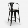 set bar cucina tavolino alto metallo 60x60cm 4 sgabelli bucket 