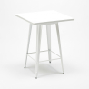 set bar cucina tavolino 60x60cm bianco metallo 4 sgabelli bucket white 