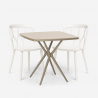 Set 2 sedie design polipropilene tavolo quadrato 70x70cm beige Saiku Sconti