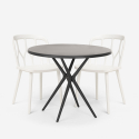 Set tavolo rotondo nero 80cm 2 sedie polipropilene Kento Dark Catalogo