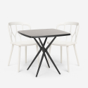 Set tavolo quadrato nero 70x70cm 2 sedie esterno design Saiku Dark Catalogo