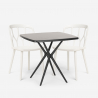 Set tavolo quadrato nero 70x70cm 2 sedie esterno design Saiku Dark Catalogo