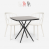 Set tavolo quadrato nero 70x70cm 2 sedie esterno design Saiku Dark Vendita