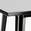 set tavolino alto nero 60x60cm 4 sgabelli metallo bar cucina bucket black 