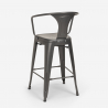 set tavolino alto nero 60x60cm 4 sgabelli metallo bar cucina bucket black 