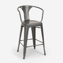 set tavolino alto nero 60x60cm 4 sgabelli metallo bar cucina bucket black 