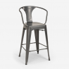 set tavolino alto nero 60x60cm 4 sgabelli metallo bar cucina bucket black 
