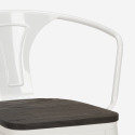 set 4 sgabelli tavolino metallo alto bianco 60x60cm bucket wood white 