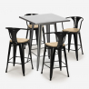 set bar cucina industriale tavolino 60x60cm 4 sgabelli bucket top light Modello