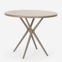 Set 2 sedie design moderno tavolo rotondo beige 80cm esterno Bardus 