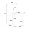 Set 2 sedie polipropilene tavolo quadrato beige 70x70cm design Cevis 